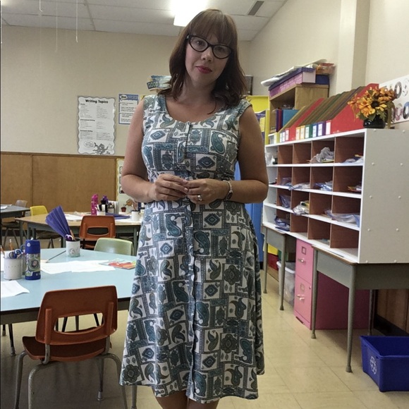 Vintage 60s cotton dress - Picture 2 of 5